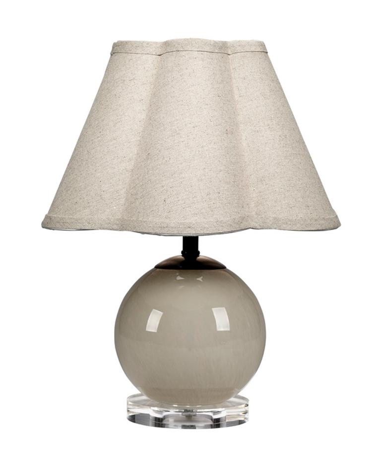 Dottie Blown Glass Table Lamp with Linen Shade, Taupe by Jamie Young