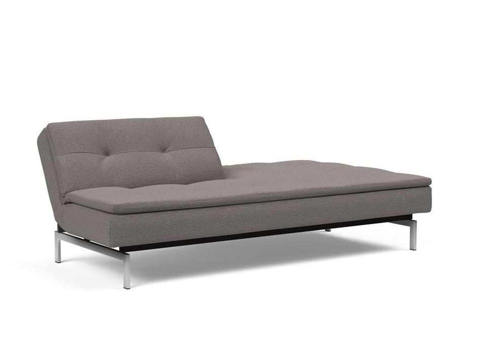DUBLEXO SLEEPER SOFA in MIXED DANCE GREY FABRIC WITH Stainless Steel LEGS 521 by INNOVATION USA
