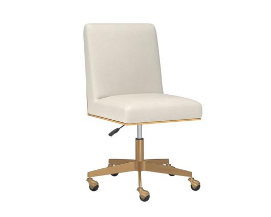 DEAN OFFICE CHAIR - BRUSHED BRASS - MEG IVORY by Sunpan