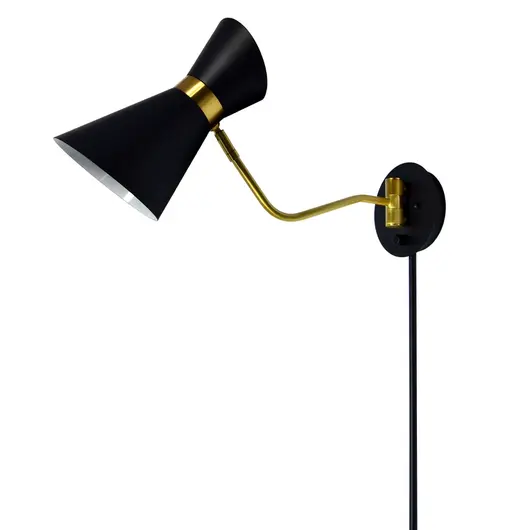 1LT Wall Lamp, Black & Vintage Bronze Finish by Dainolite