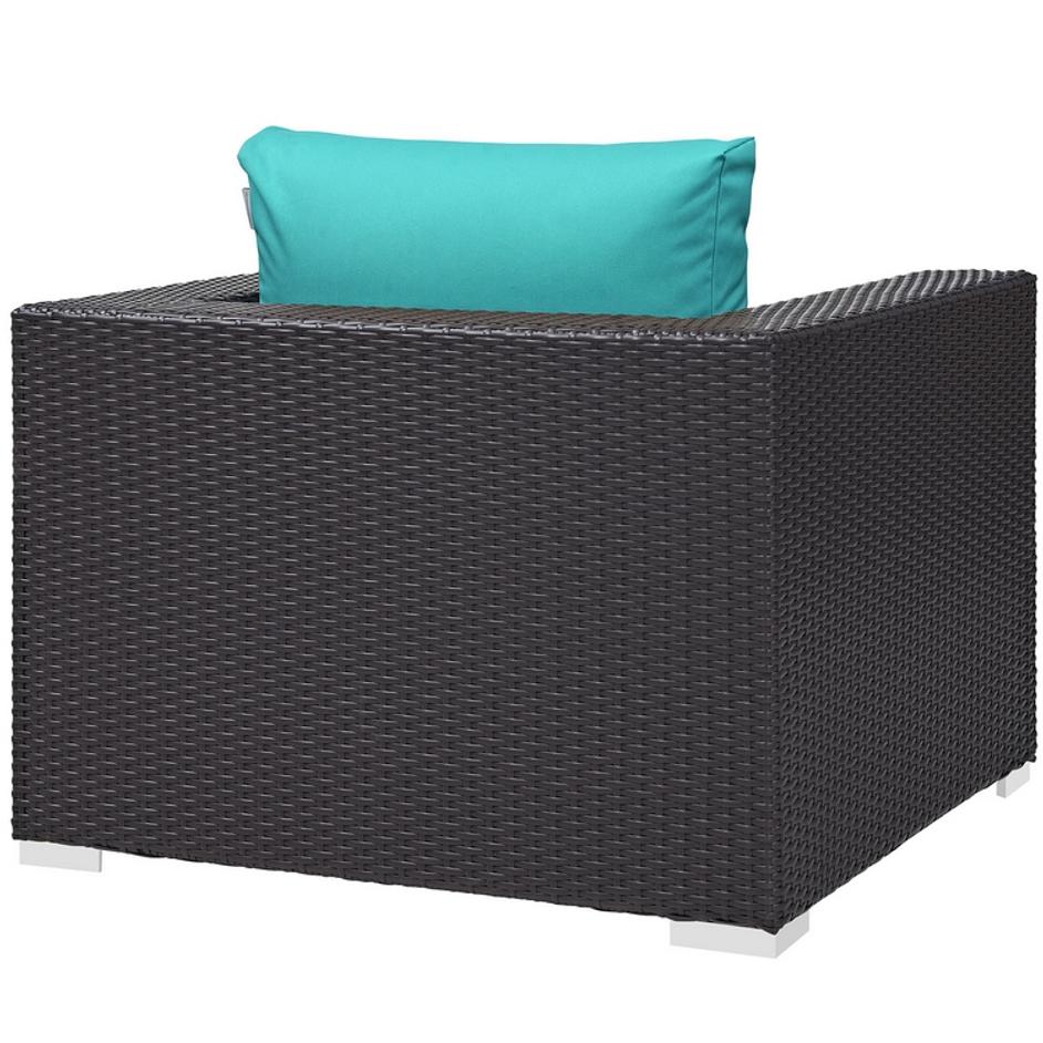 Minerva Outdoor Patio Armchair In Espresso Turquoise by Modway Furniture