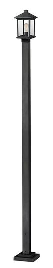 Portland 1 Light Outdoor Post Light in Black Finish by Z-Lite