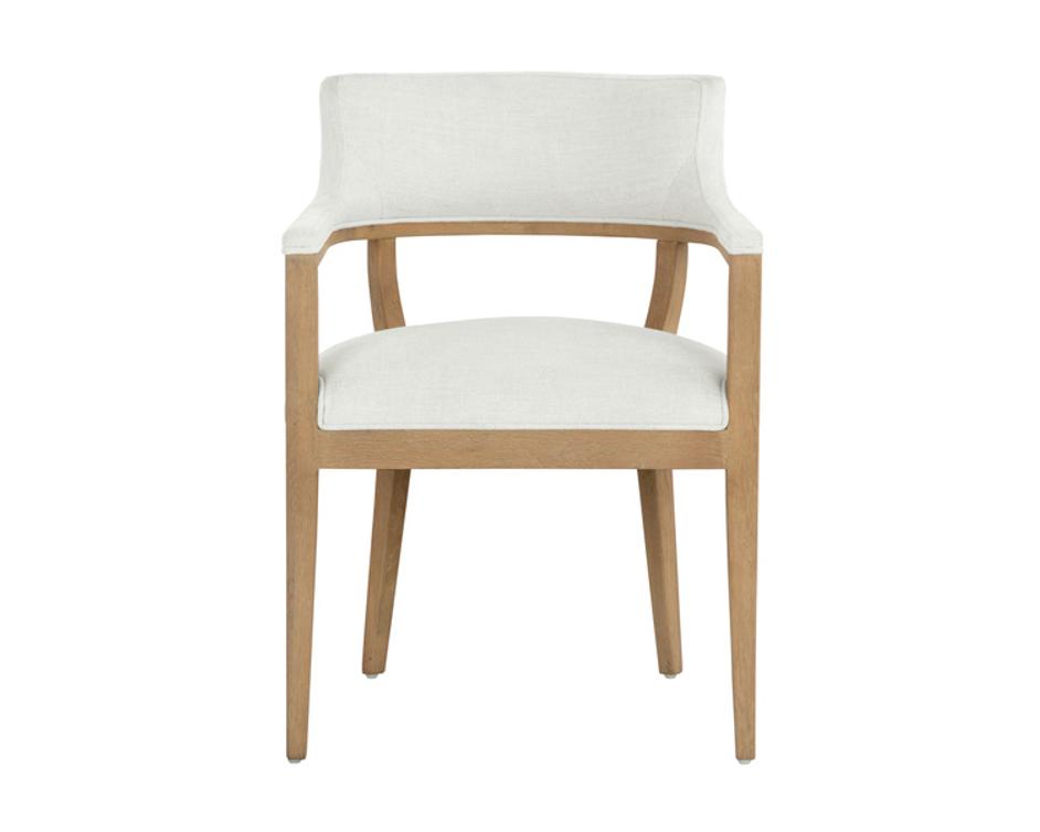 BRYLEA DINING ARMCHAIR - NATURAL - HEATHER IVORY TWEED by Sunpan