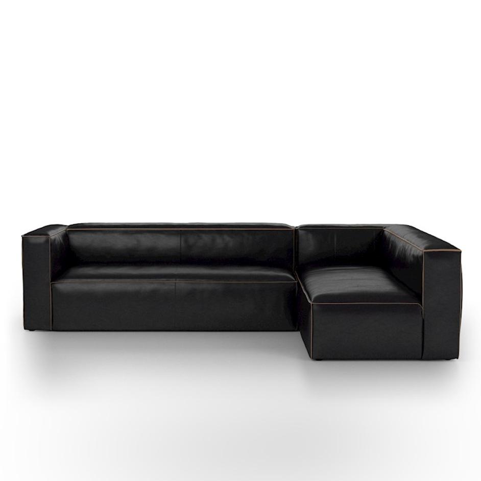 NOLITA 2-PIECE SECTIONAL-RIDER BLACK by FOUR HANDS