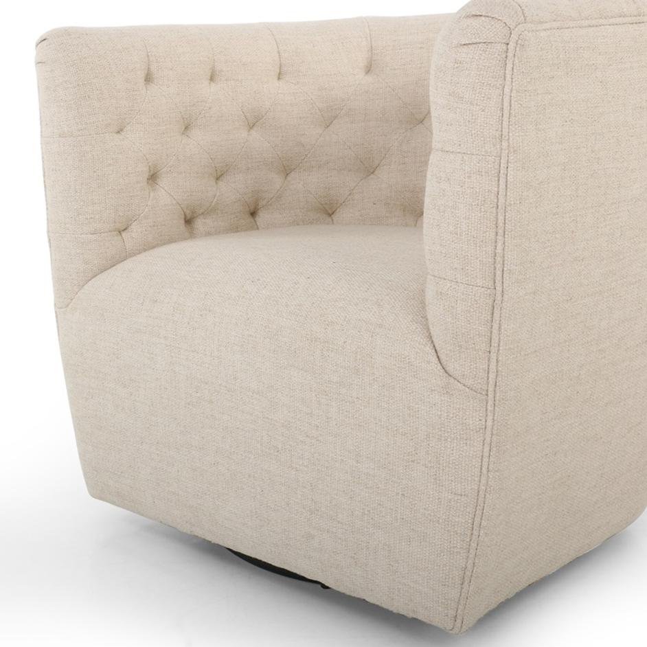 Hanover Swivel Chair In Thames Cream by FOUR HANDS