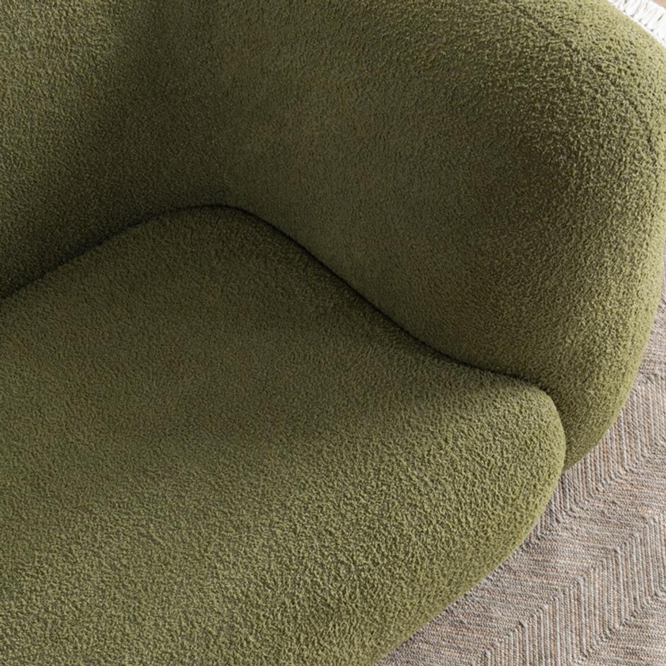 Faris Upholstered Sofa Dark Olive by Classic Home
