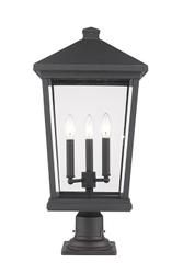 Beacon 3 Light Outdoor Pier Mounted Fixture in Oil Rubbed Bronze Finish by Z-Lite