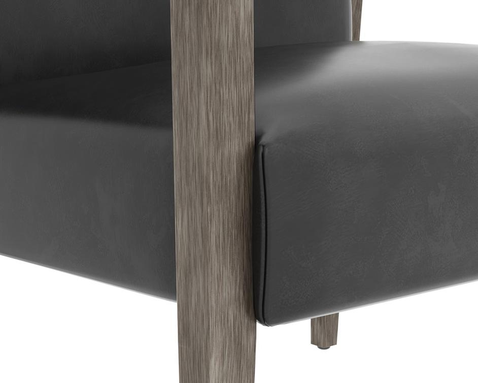 EARL LOUNGE CHAIR - ASH GREY - BRENTWOOD CHARCOAL LEATHER by Sunpan