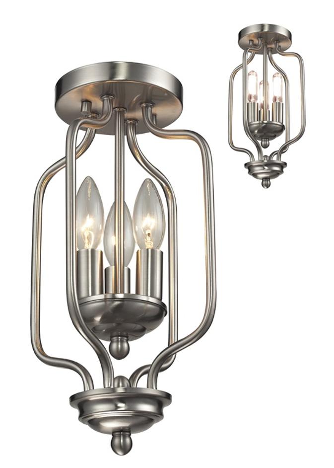 Cardinal 3 Light Flush Mount in Brushed Nickel Finish by Z-Lite
