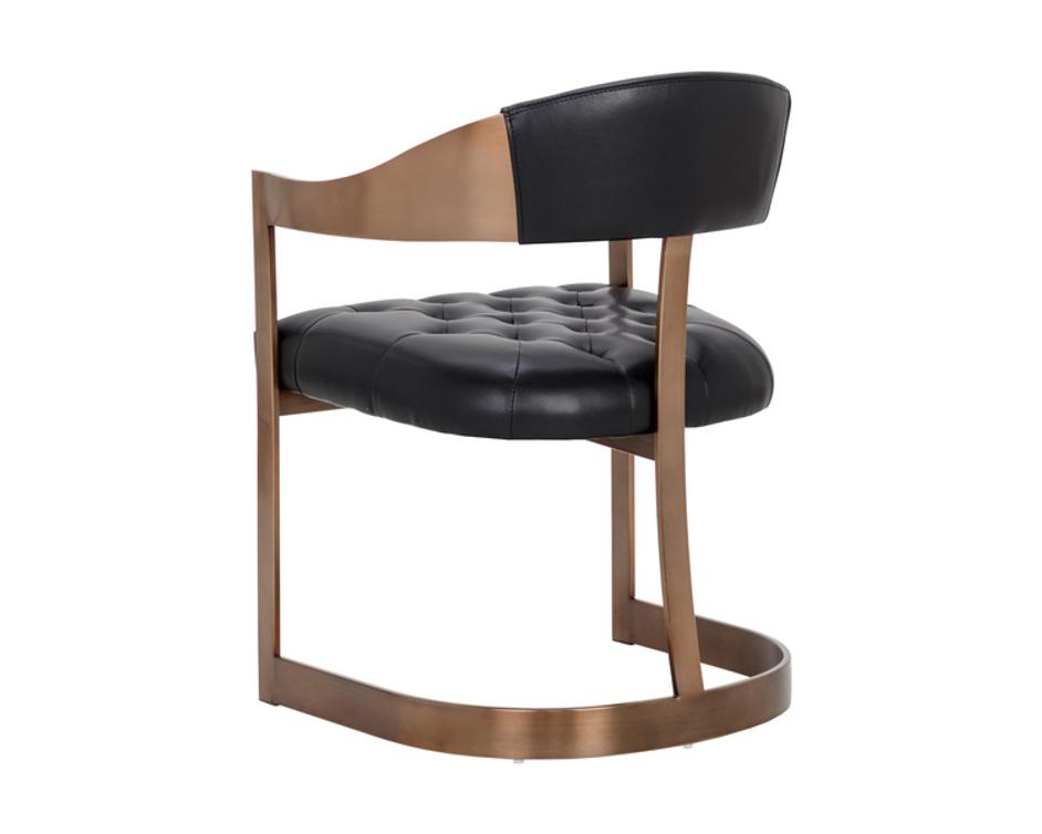 BEAUMONT DINING ARMCHAIR - ANTIQUE BRASS - CANTINA BLACK by Sunpan