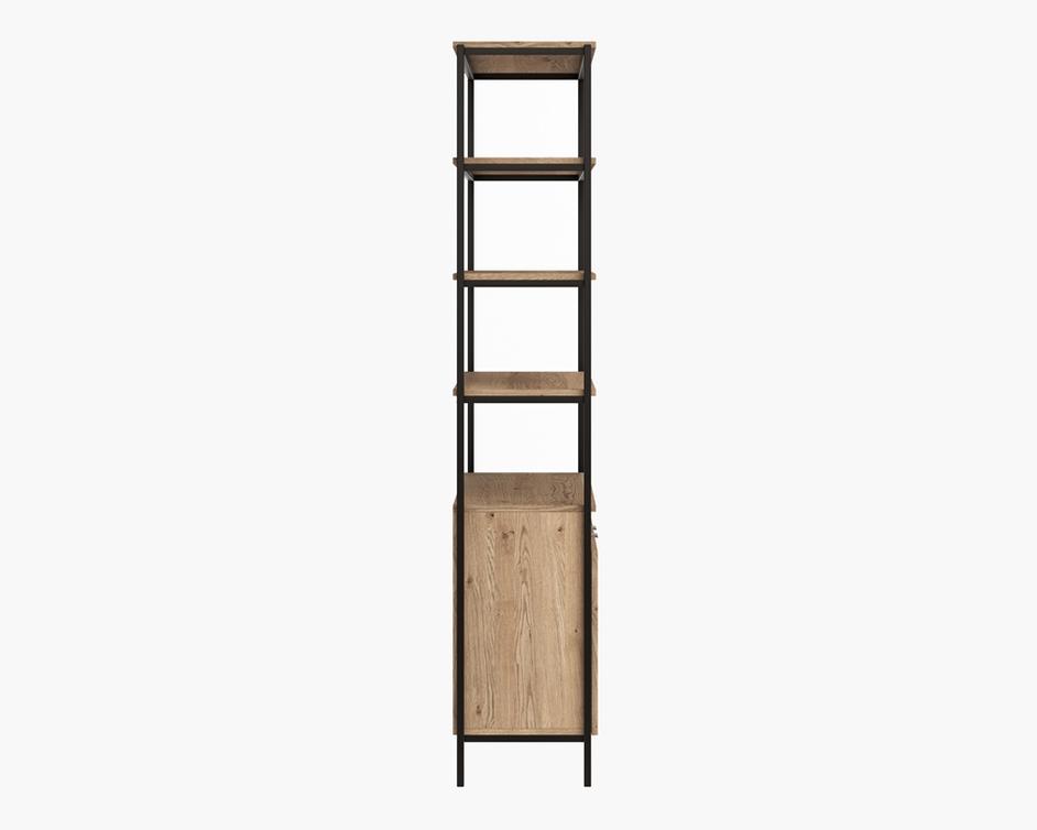 AMBROSE MODULAR BOOKCASE - LARGE - RUSTIC OAK - BLACK by Sunpan