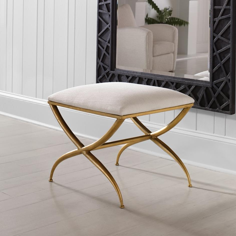 Crossing Small White Bench by Uttermost