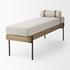 Colburne Cream Fabric w/Brown Wood Bench by Mercana