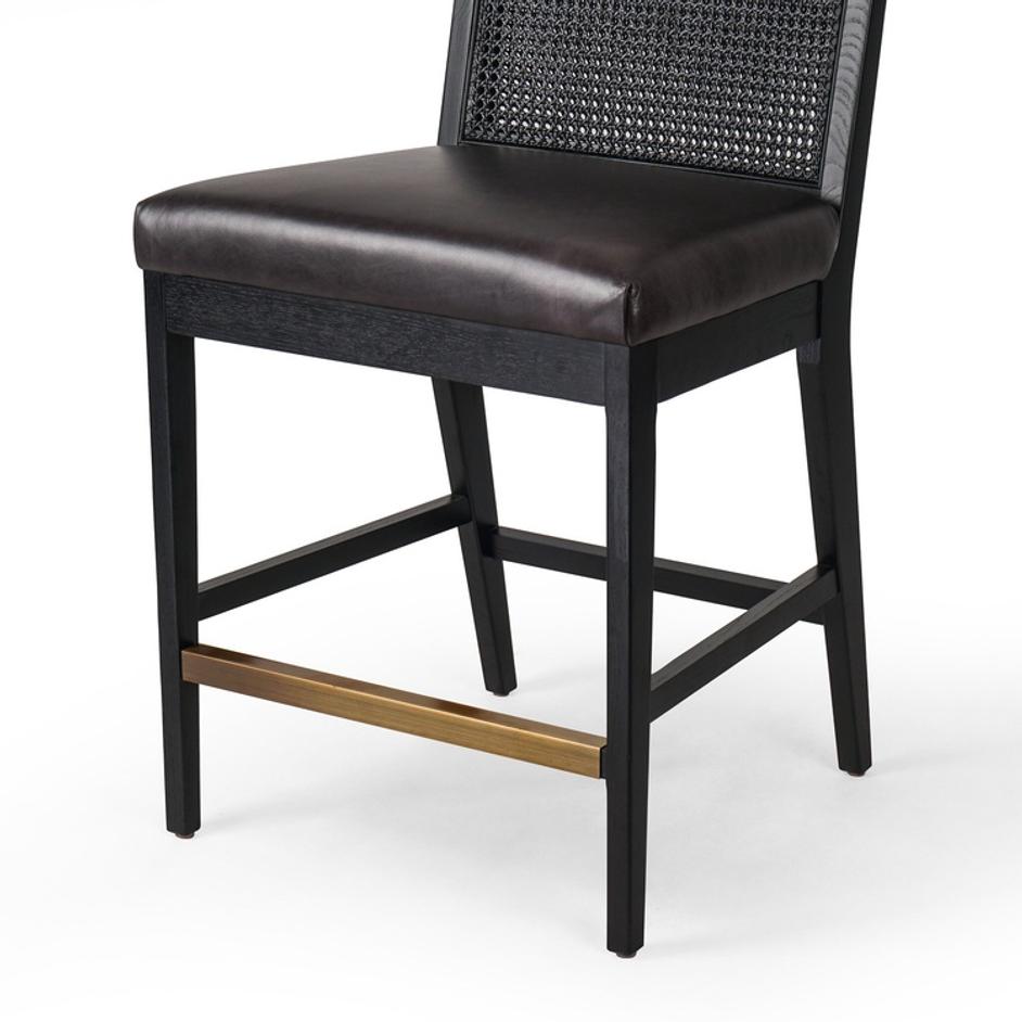 Antonia Cane Armless Bar + Counter Stool In Sonoma Black-Brushed Ebony-Brushed Ebony Cane-Counter by Four Hands
