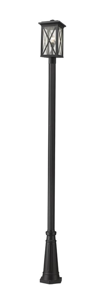 Brookside 1 Light Outdoor Post Mounted Fixture in Black Finish by Z-Lite
