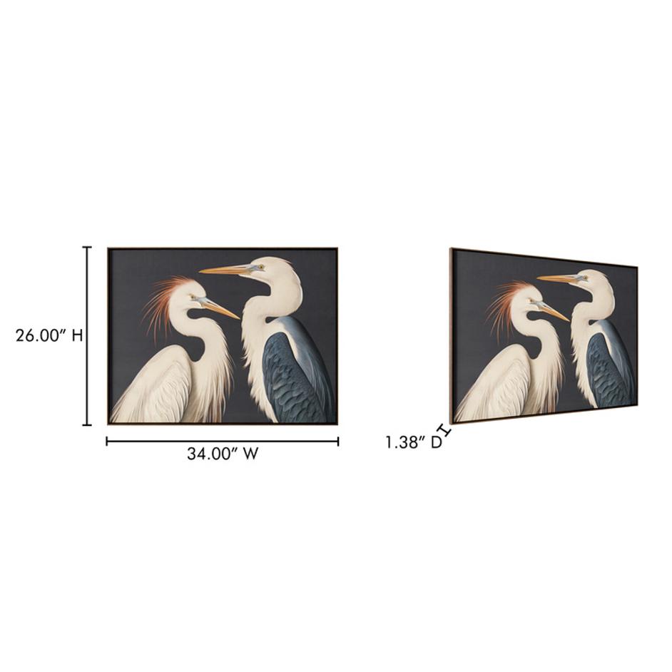 Two Cranes Framed Painting by Moes Home