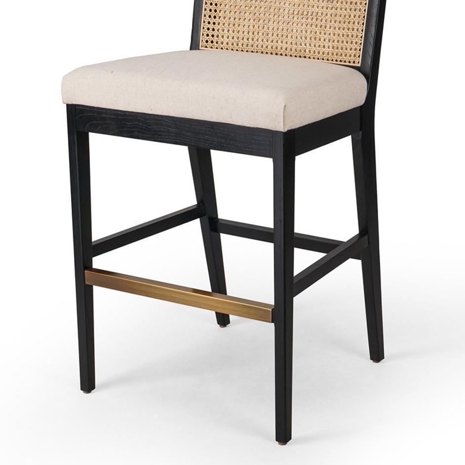 Antonia Cane Armless Bar + Counter Stool - Savile Flax by Four Hands