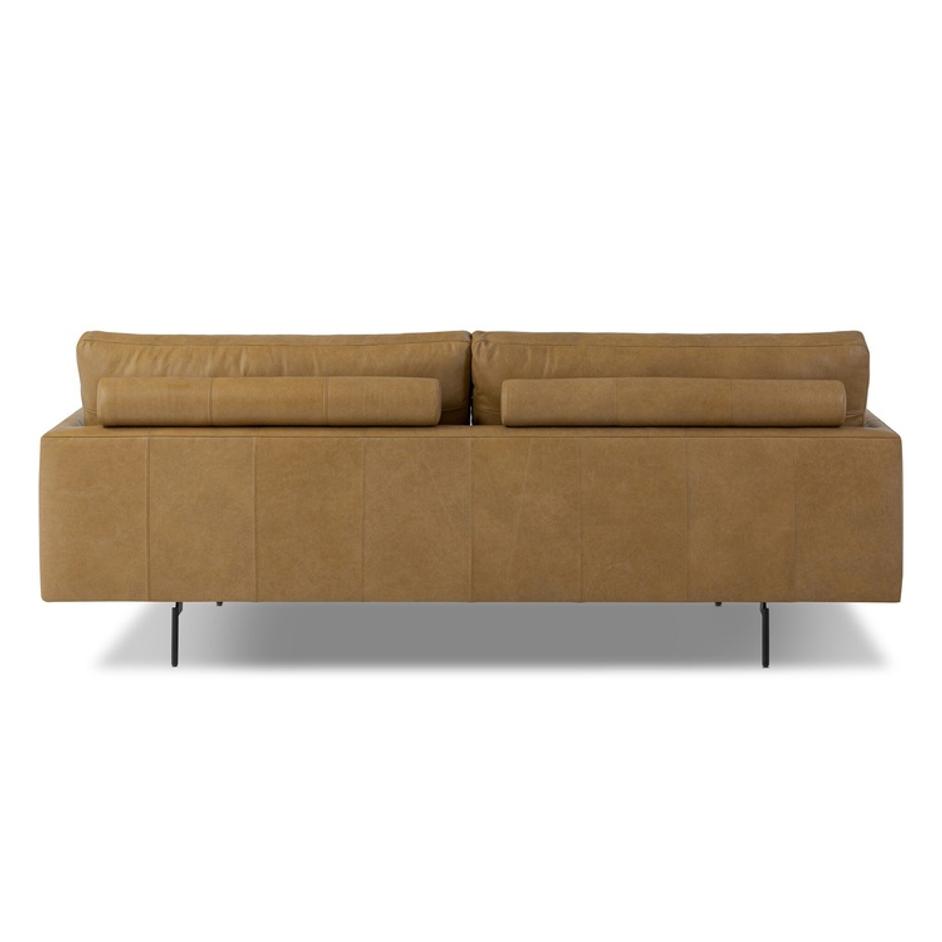 Melle Sofa In Lipari Camel And Ebony Steel by Four Hands