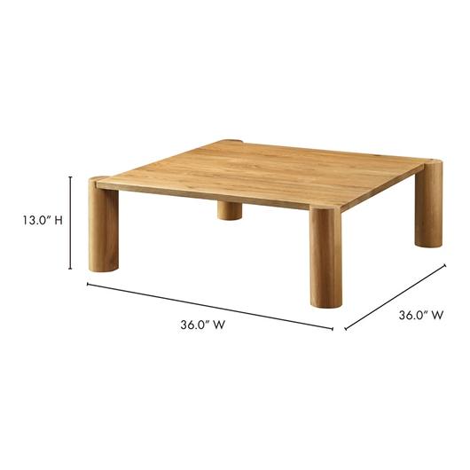 POST COFFEE TABLE WHITE OAK by Moes Home