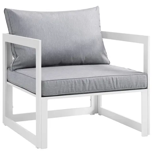Tyche Outdoor Patio Armchair In White Gray by Modway Furniture