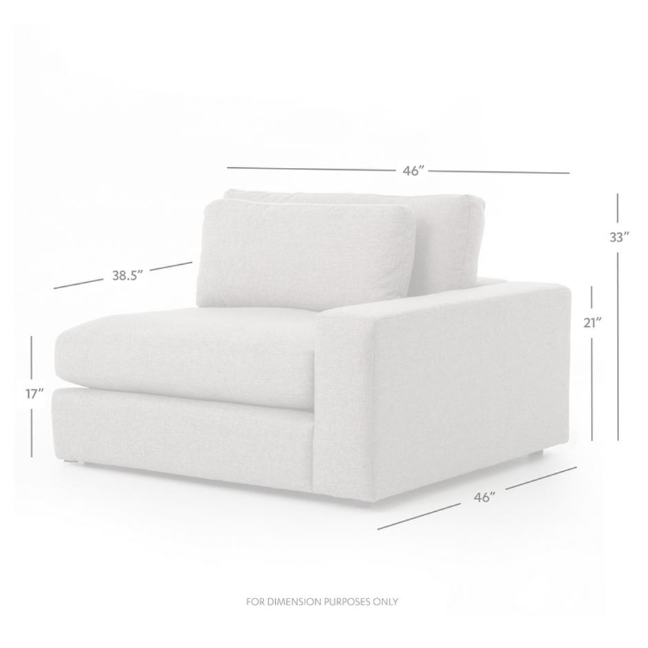 Bloor Sectional Raf in Chess Pewter by FOUR HANDS