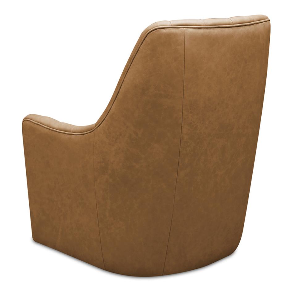 Bowie Swivel Chair Tan Leather by Moes Home