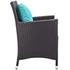 Minerva Dining Outdoor Patio Armchair In Espresso Turquoise by Modway Furniture
