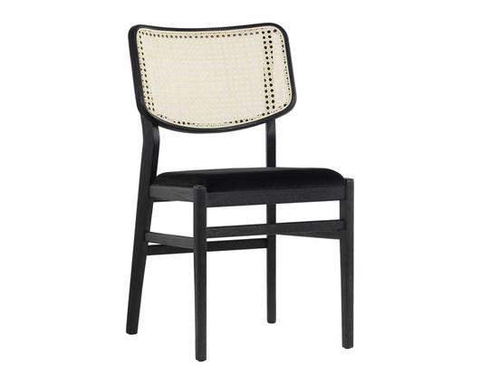 Annex Dining Chair - Black - Velvet Black by Sunpan