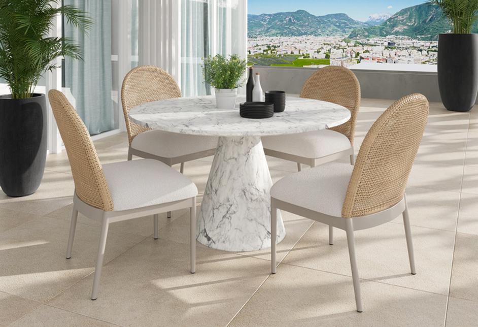 CALANDRI DINING CHAIR - GREIGE - LOUIS CREAM by Sunpan