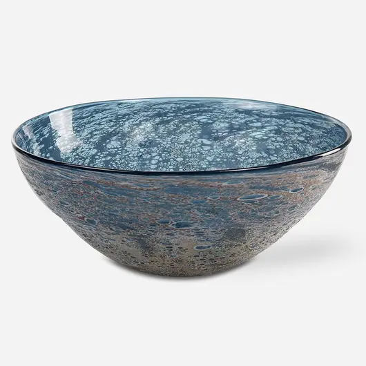 Genovesa Aqua Glass Bowl by Uttermost