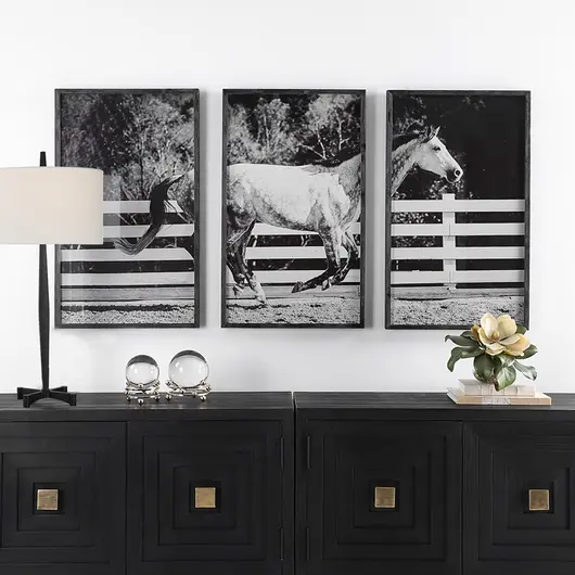 Galloping Forward Equine Prints, Set/3 by Uttermost