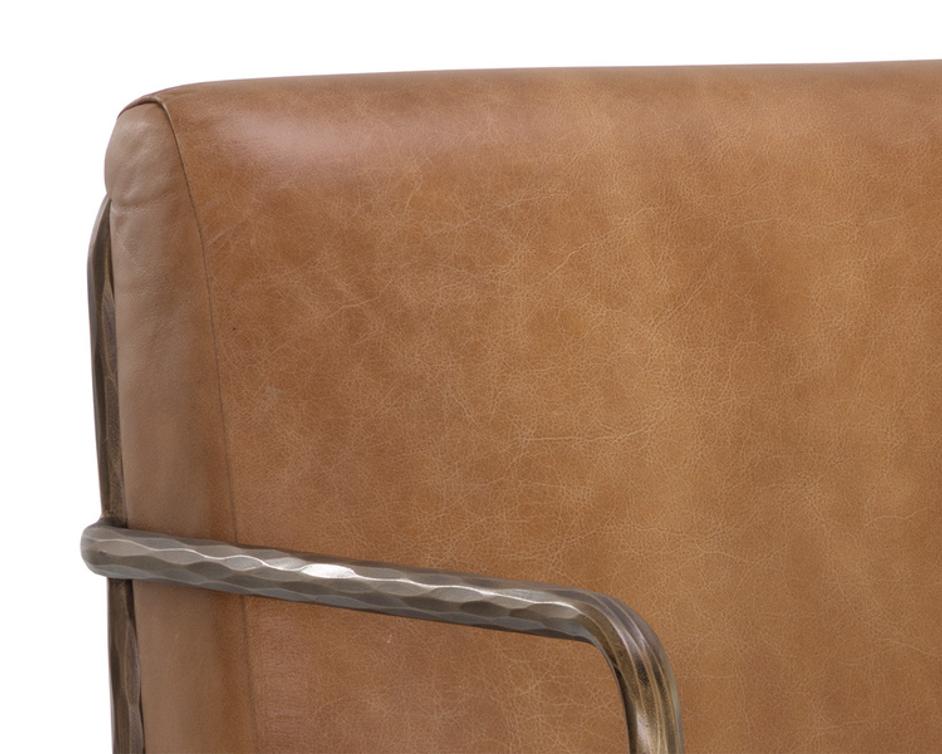 LATHAN LOUNGE CHAIR - TAN LEATHER by Sunpan