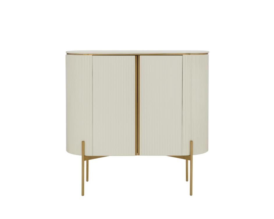 PALOMA BAR CABINET - HIGH GLOSS CREAM by Sunpan