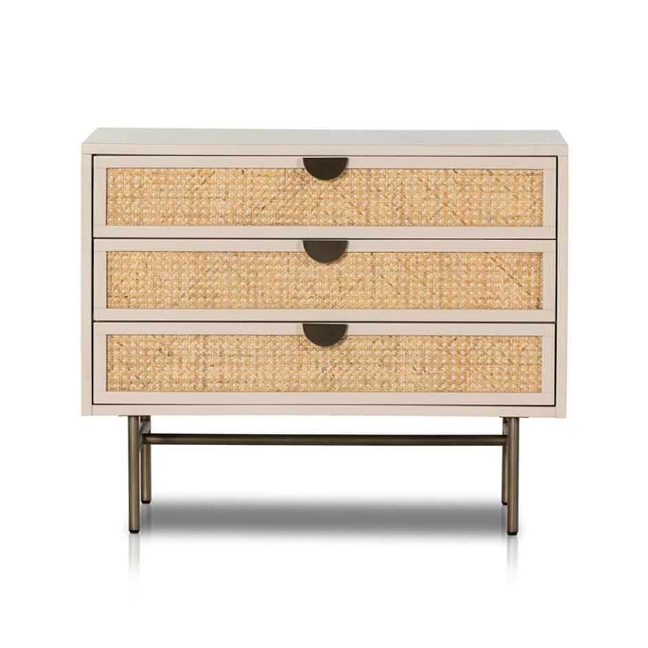 Luella Large Nightstand In Matte Alabaster by FOUR HANDS