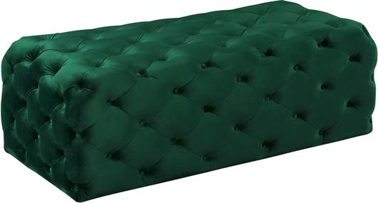 Debbie Ottoman/Bench In Green Velvet by Meridian Furniture