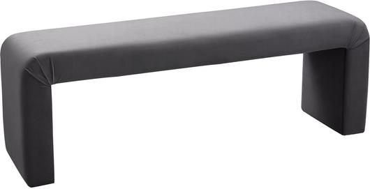 Dale Bench In Grey Velvet by Meridian Furniture