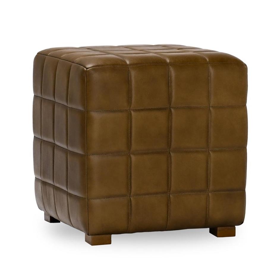 Carlo Leather 18" Square Ottoman by Classic Home