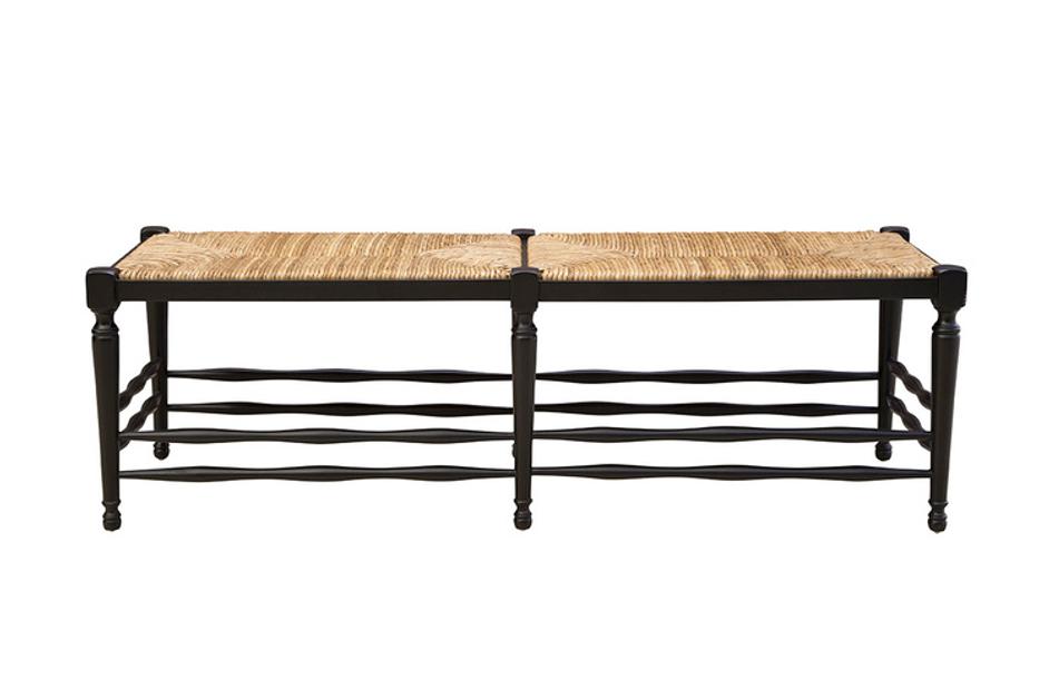 Black Reed Bench by Furniture Classics