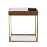 Serene 22" White Marble Side Table by Home Trends & Design