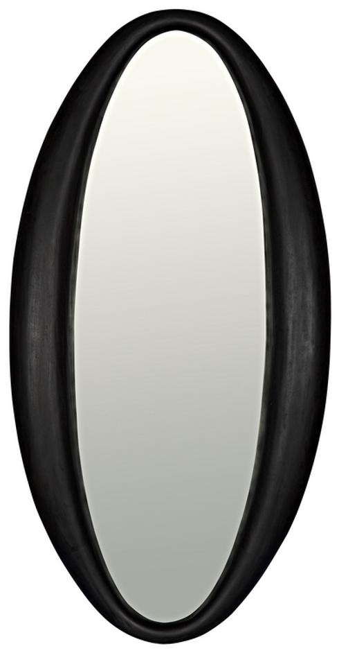 Woolsey Sungkai/Mindi Oval Mirror in Charcoal Black by Noir Furniture