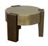 Carrusel Industrial Steel Coffee Table in Antique and Aged Brass Finish by Noir Furniture