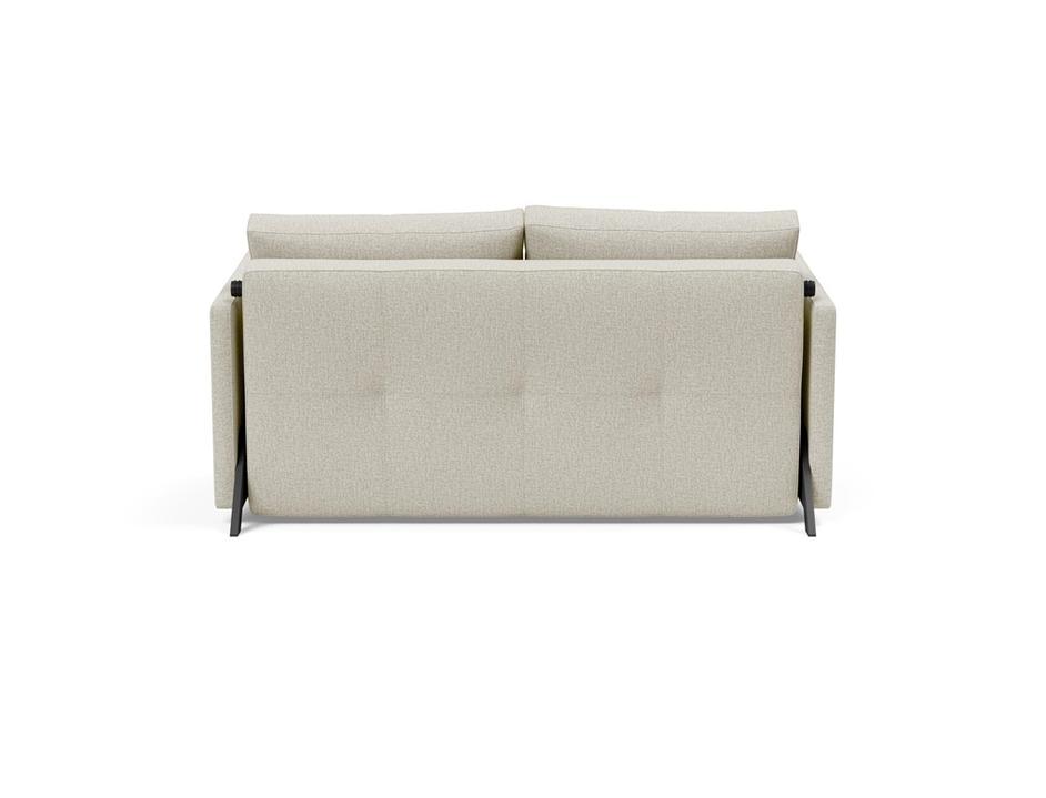 CUBED FULL SOFA BED in MIXED DANCE NATURAL FABRIC WITH Black Steel LEGS 527 by INNOVATION USA