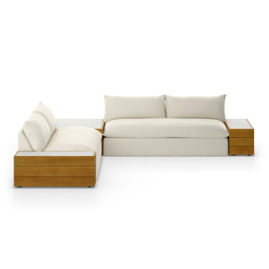 Grant Outdoor 2 Pc Sec W/Coffee&end In Crm by FOUR HANDS