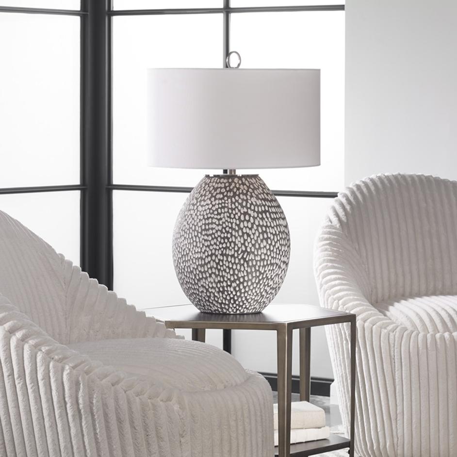 Cyprien Gray White Table Lamp by Uttermost