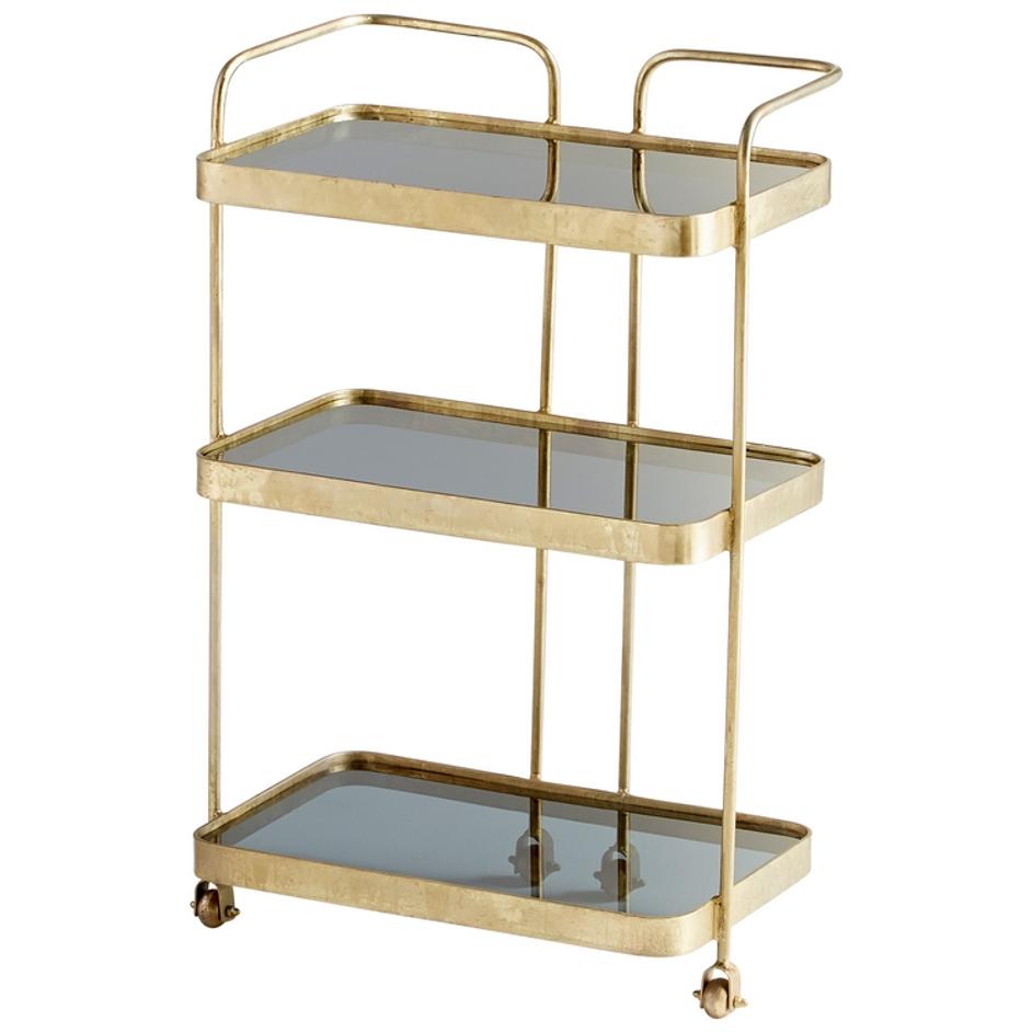 Taverna Bar Trolley In Antique Brass by Cyan Design