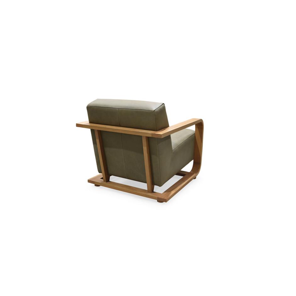 Eckersley Lounge Chair Olive Leather by Moes Home