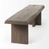Konstantin 70.0 x 18.0 x 18.0 Medium Brown Wood W/ Live Edge Bench by Mercana