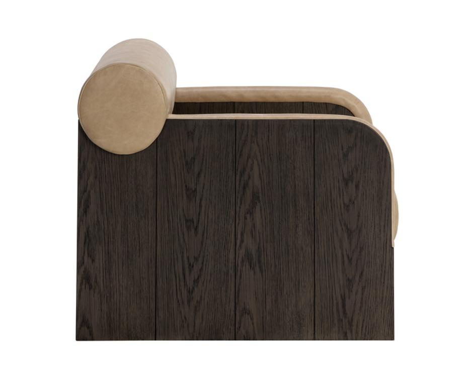 COBURN LOUNGE CHAIR - DARK BROWN - SAHARA SAND LEATHER by Sunpan