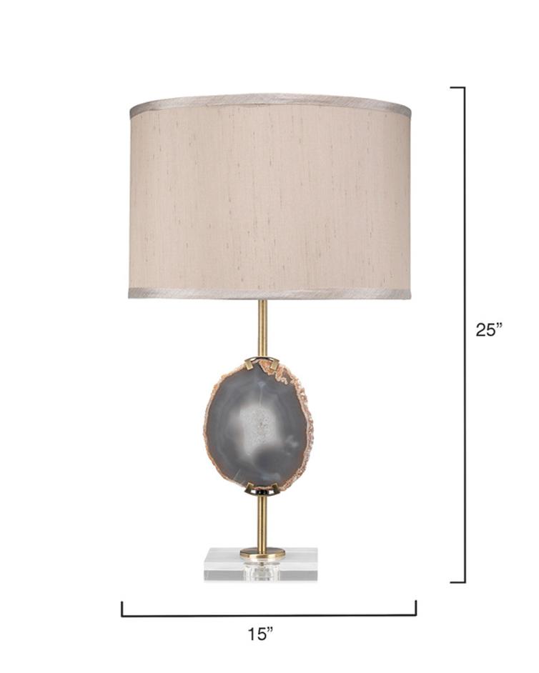Agate Slice Table Lamp with Linen Shade by Jamie Young