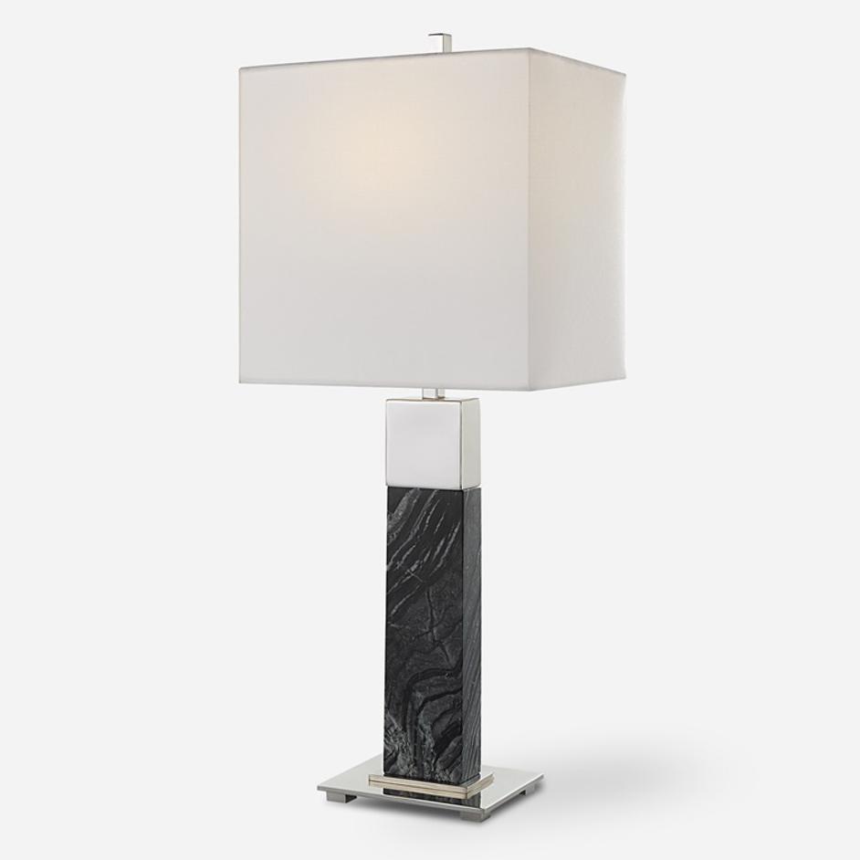 Pilaster Black Marble Table Lamp by Uttermost